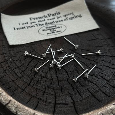 极简小钻耳钉】通体s925纯银女韩版清新简约迷你气质精致锆石耳饰