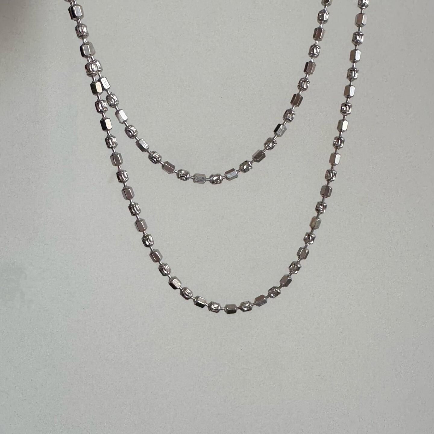 爆闪加粗素链】通体s925纯银项链简约百搭圆珠链锁骨链女高级感