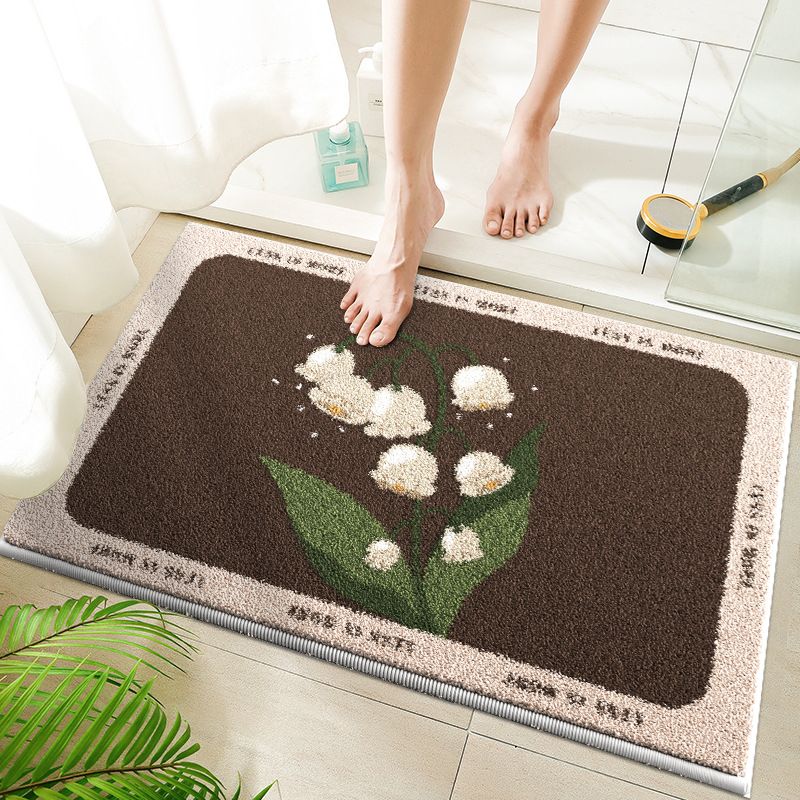 浴室地垫ins风仿羊绒进门垫防滑