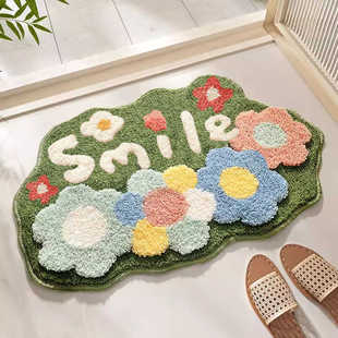 地垫卫生间浴室脚垫花朵吸水家用厕所门口洗手间进门卧室地毯垫子