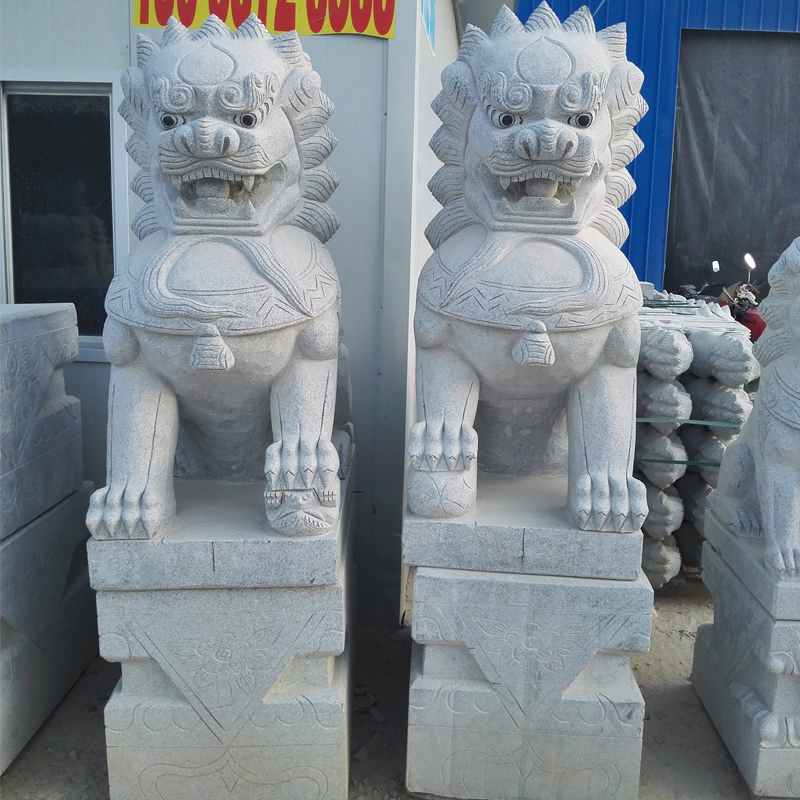 石狮子一对镇宅故宫狮摆件墓前石雕精雕看门镇宅家用门口摆件大型