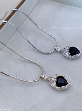 简约大气 黑玛瑙长款项链高领打底衫配饰不掉色不过敏