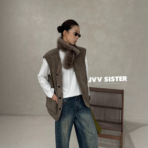 JVV十三行2026冬季新款设计感两面穿保暖马夹休闲显瘦马甲女73111