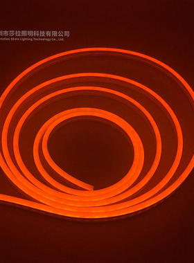 12V纯硅胶灯带橙色橙黄软灯条橘色24V220V柔性防水明装无颗粒灯带