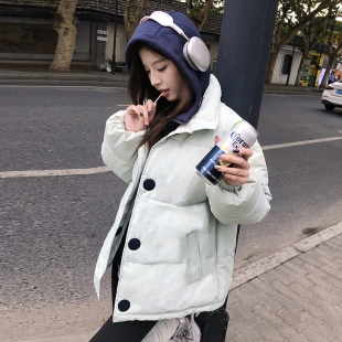 時尚 洋氣棉襖顯瘦連帽小個子棉衣拼接外套潮 棉服女短款 2025新款