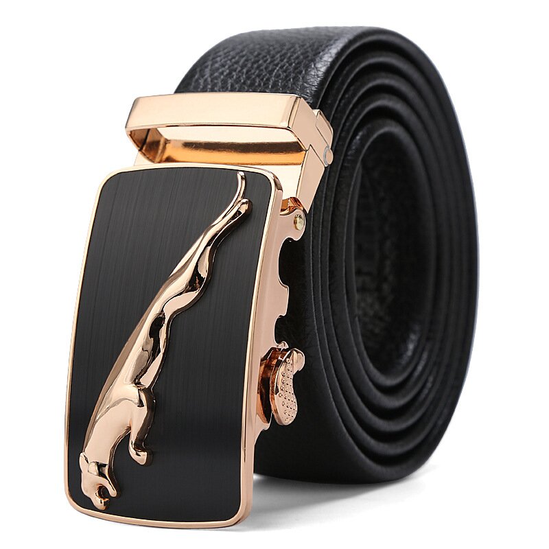 捷豹自动扣真牛皮腰带质保十年