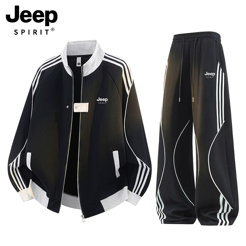 JEEP吉普运动套装男女2026新款秋季休闲服宽松卫衣外套卫裤青少年