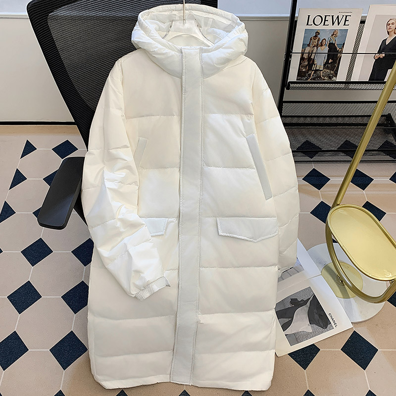 白鸭绒长款羽绒服大衣宽松2025新款冬季中戏过膝男女加厚保暖外套