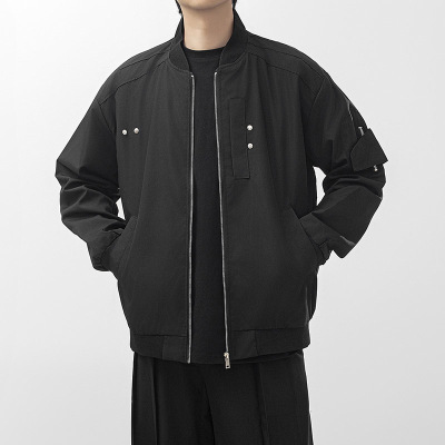 机能立领飞行员夹克外套男生高街设计感工装棒球服上衣服短款痞帅