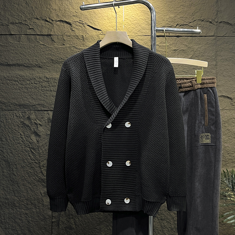 韩版高级感针织衫外套新款V领