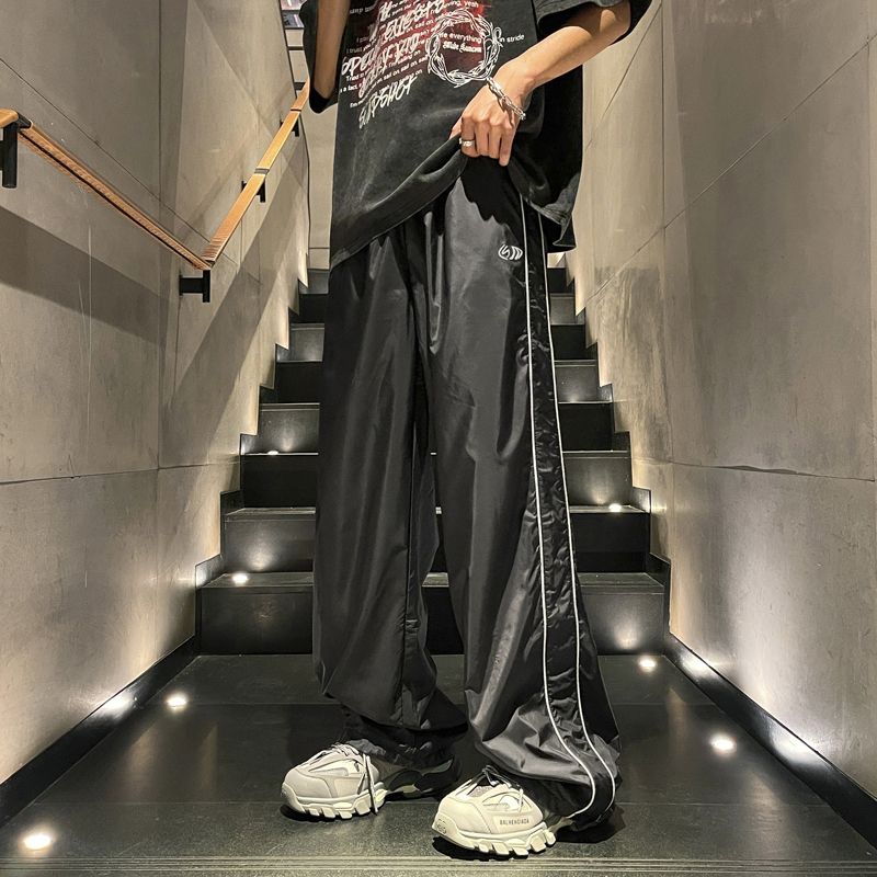 高级感休闲垂感冰丝工装长裤