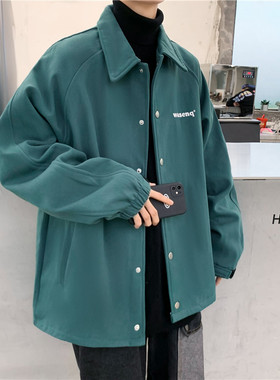 春秋装超火ins潮牌工装外套男韩版潮流宽松学生休闲bf夹克衫上衣