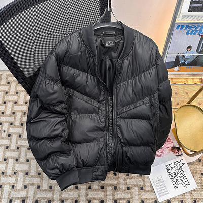 2025冬季新款绿色棒球领羽绒棉衣男女潮牌百搭加厚面包服棉袄外套