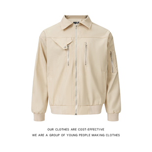 皮衣夹克机车服春秋季 vintage美式 防风 短款 高级感麂皮绒外套男装