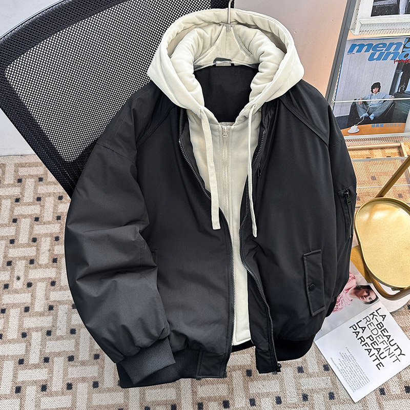 飞行员夹克羽绒棉衣男女外套冬季新款加厚假两件宽松休闲棒球棉服