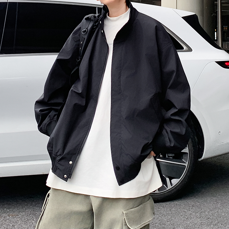 美式飞行员哈灵顿工装夹克男装复古立领cleanfit外套棒球服上衣服