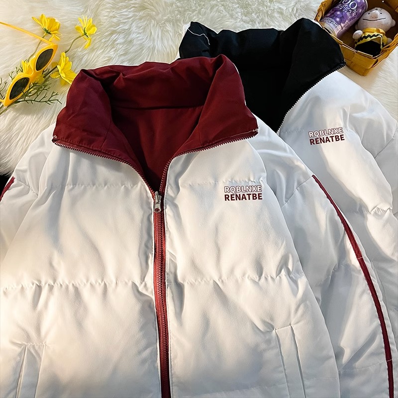 立领面包服宽松情侣美式潮牌