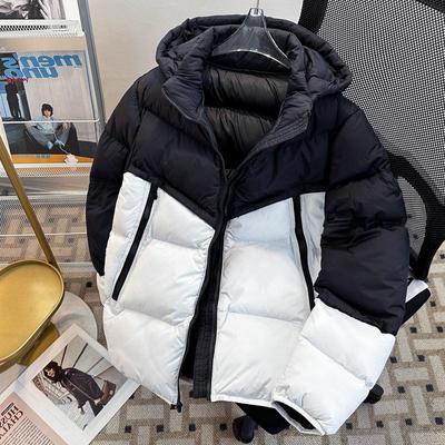 加厚工装羽绒棉服男款冬季宽松青少年拼接撞色连帽面包服防风保暖