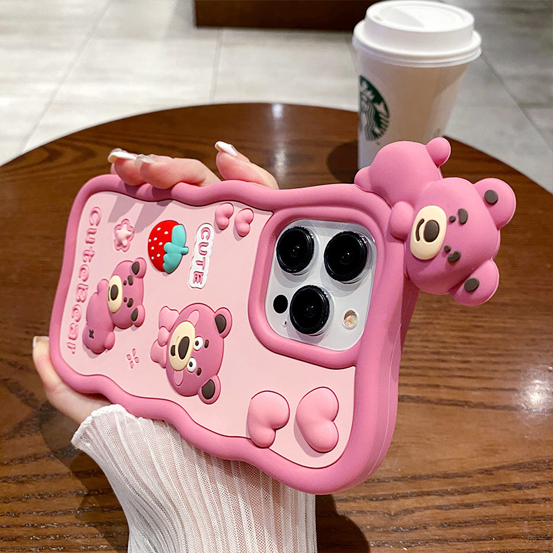 2023趴趴草莓熊适用于苹果14promax手机壳女iphone13新款12pro硅胶11萌系plus潮牌por时尚ins风限量版高级感使用感如何?
