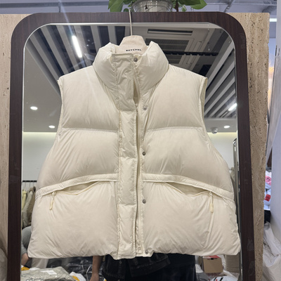 韩版立领羽绒马甲女短款面包服坎肩保暖外套冬季拉链口袋55YY9837