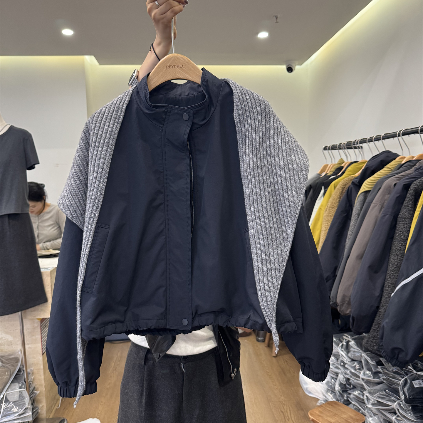 韩系立领冲锋衣棉服女2025冬季新款宽松百搭圆领短款棉衣外套8997