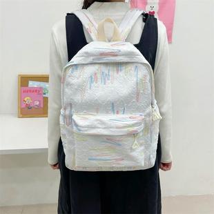 高颜值设计感小众少女双肩包可爱书包女大学生背包 吉吉向上新款