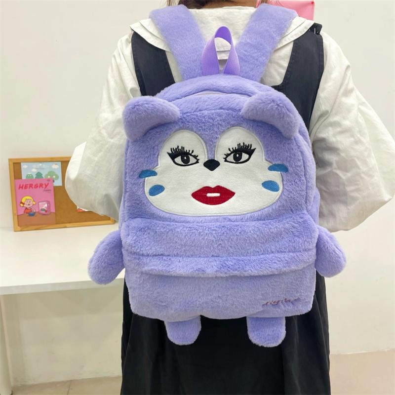 毛绒休闲双肩吉吉向上