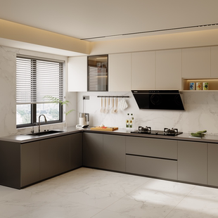 304全不锈钢整体橱柜厨房家用台面加厚柜体全钢一体柜碗柜一体