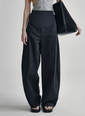 白色棉质孕妇裤春夏薄款高腰2025夏宽松大码弯刀裤显瘦托腹阔腿裤