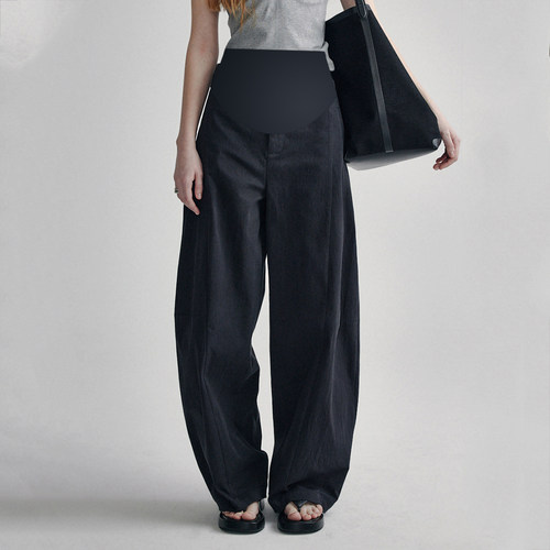 孕妇裤春夏款大码托腹弯腿阔腿裤