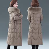 外套加厚棉服新款 中老年妈妈装 妈妈装 冬装 羽绒棉衣女长款 过膝大码