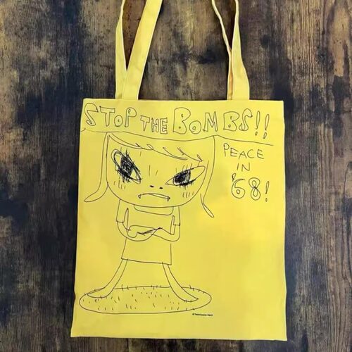 日本制 奈良美智恶魔小孩 双面托特包 可单肩 STOP THE BOMBS!!