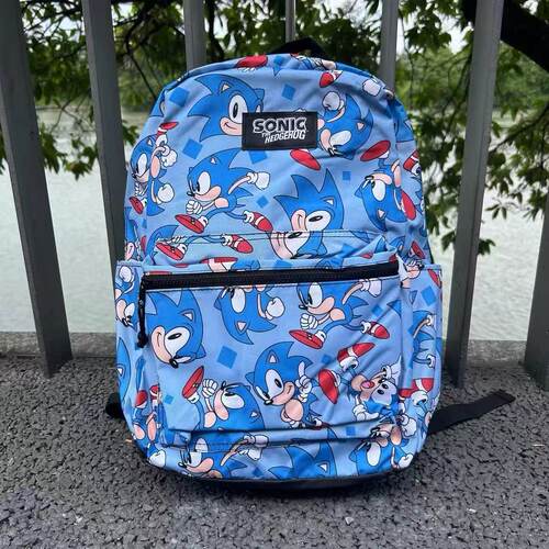 外贸 索尼克sonic卡通轻便双肩包 休闲背包 学生书包 学院风