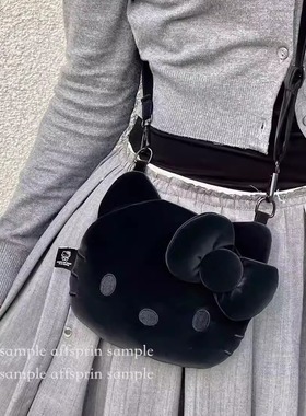 2025 新款可爱小包kitty斜挎包迷你手提包通勤黑色凯蒂猫包手机包