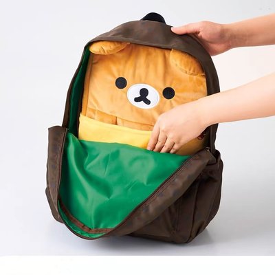 日本表面平平无奇内藏可爱轻松熊松弛熊双肩背包书包学生