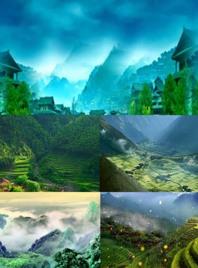 配乐山路十八弯背景大山民族土家山歌文艺晚会LED背景视频素材