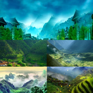 配乐山路十八弯背景大山民族土家山歌文艺晚会LED背景视频素材