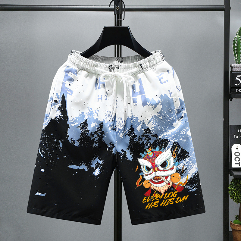 男士夏季冰丝速干五分沙滩短裤