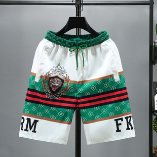 宽松休闲沙滩五分裤 2026年新款 薄款 男夏季 青年 潮牌印花运动短裤