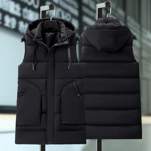 中长款羽绒棉马夹男孩冬季青少年中学生坎肩潮流加厚棉服马甲外套