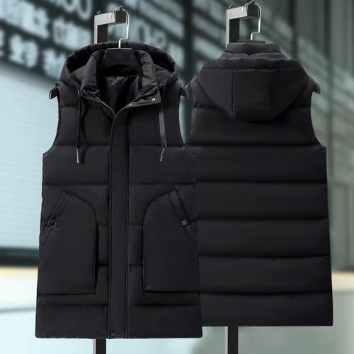 潮牌痞帅中长棉加厚保暖马甲