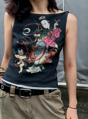 T Lonely1传统图案复古夏季套头上衣背心 推荐