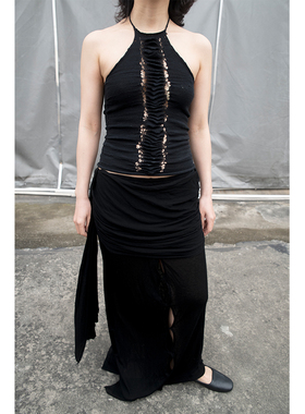 T Lonely1原创设计手工亚麻纱线修身显瘦百搭镂空吊带背心肚兜