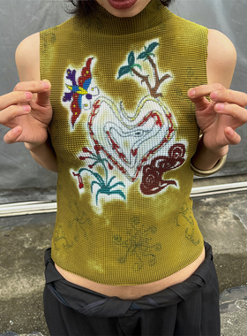 T Lonely1 蛇年设计款褶皱修身显瘦褶皱印花无袖背心