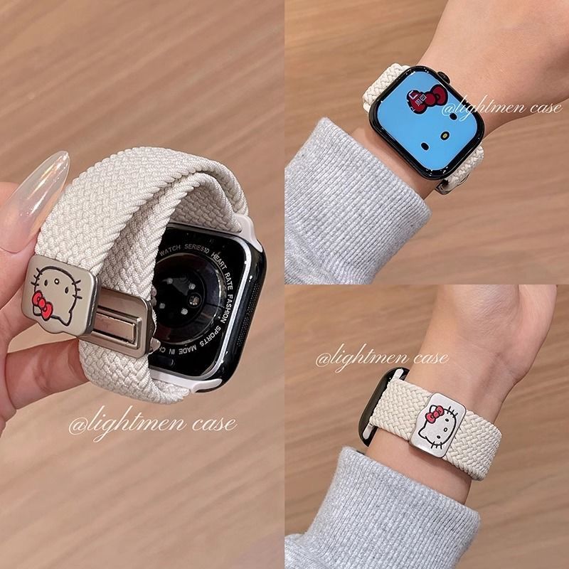 适用KT猫适用华为gt5表带gt4编织磁吸watch4pro手表gt3华为FIT4/F