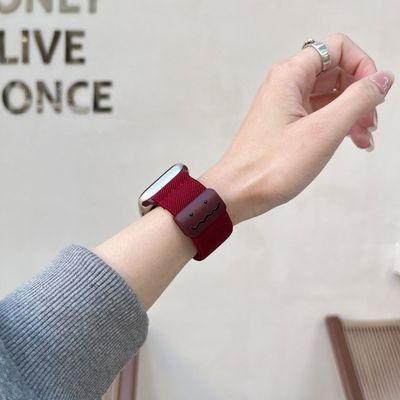 涂鸦编织尼龙oppowatch3/2/X/3pro/4pro手表表带磁吸女新款se适用