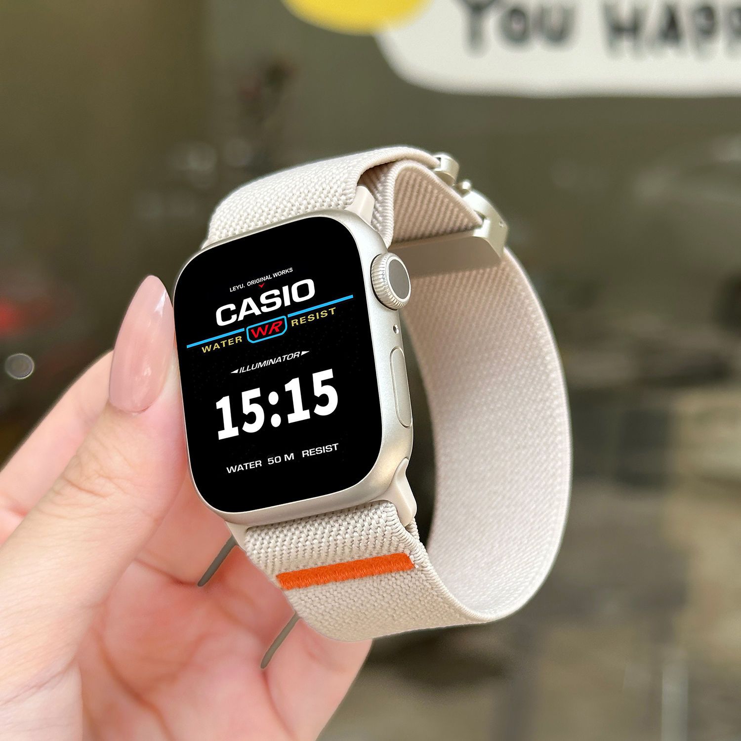 降落伞磁吸荣耀手表5/4表带编织尼龙watch5新款男女高级运动适用