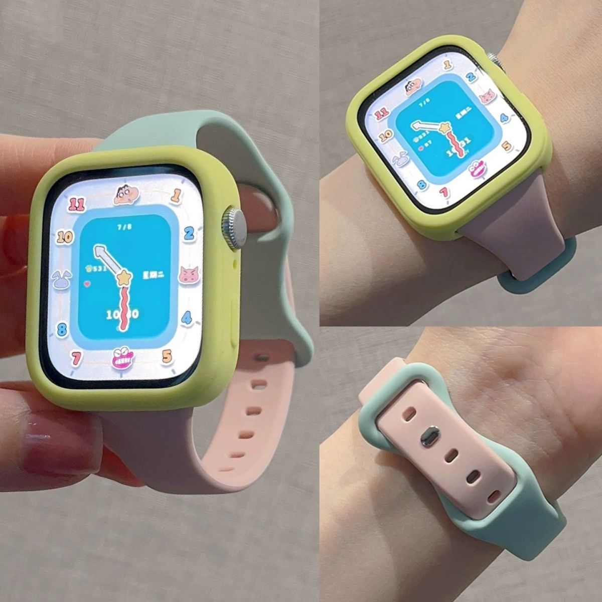适用华为Fit4表带小蛮腰液态硅胶拼色watchfit4Pro秋冬fit3腕带女
