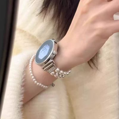 新款珍珠华为手表带gt6/5/4 41表带gt3/2pro高级金属表带fit3表带