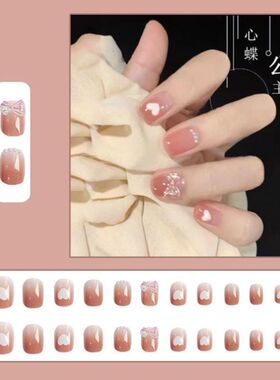 2025小学生新款儿童美甲穿戴甲学生可拆卸显白中长款8岁12岁短款